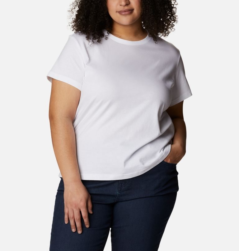 Tricouri Columbia Sapphire Point Scurte Sleeve Dama Albi | Plus Size DJQS8A017